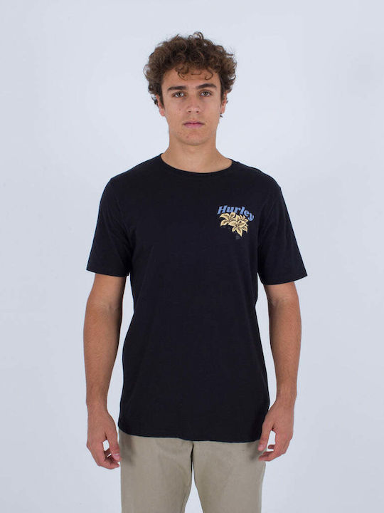 Hurley T-shirt Bărbătesc cu Mânecă Scurtă Negru