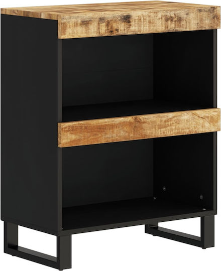 Ντουλάπι Σαλονιού από Μασίφ Ξύλο Μαύρο 60x33x75cm