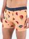 Men's Boxer Orange with Patterns
