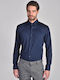 Boss Orange Men's Shirt with Long Sleeves Navy Blue