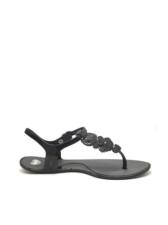 Mel Flip Flops in Sandal Style Black