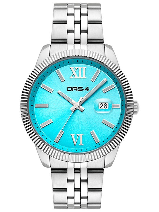DAS.4 Ρολόι Μπαταρίας με Μεταλλικό Μπρασελέ