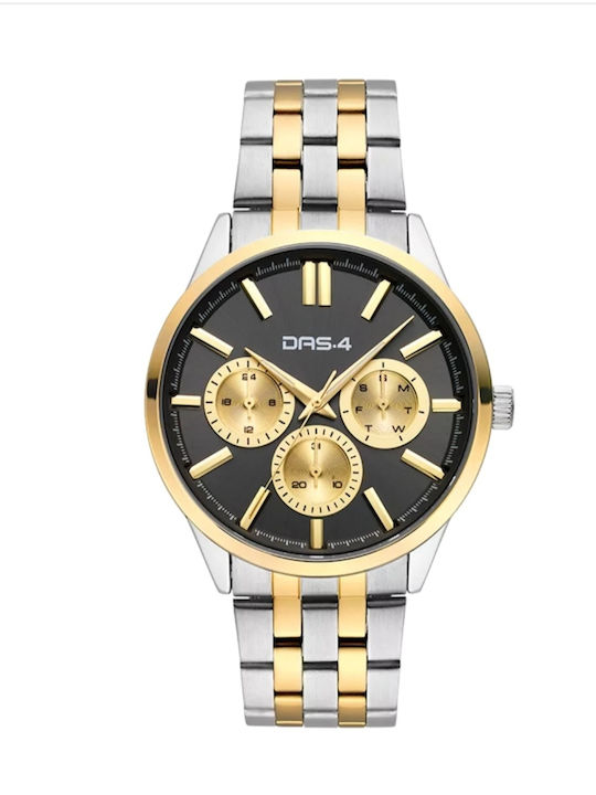 DAS.4 Herrenuhr Batterie mit Silber Metallarmband