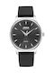 Jaga Men's Watch 41mm Battery with Black Leather Strap