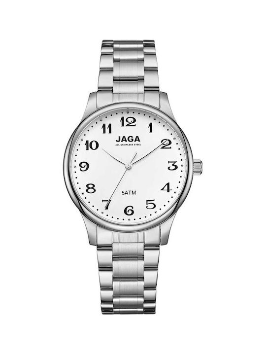 Jaga Uhr Batterie mit Silber Metallarmband