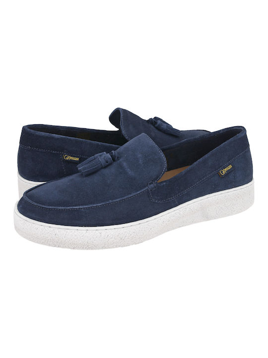 GK Uomo Men's Suede Loafers Blue -1016