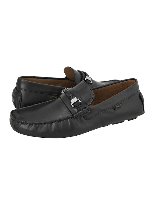 GK Uomo Men's Leather Loafers Black AG7982.4150.D-01