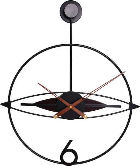 Melina's Collection Wall Clock Metallic Black 60x50cm