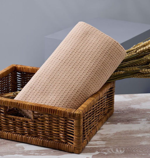 Blanc de Blanc Übergroße Hoteldecke Pique Beige 230x265cm 1Stück