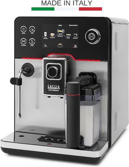 Gaggia Accademia Automatic Espresso Coffee Machine 1500W Pressure 15bar for Cappuccino with Grinder Silver RI9782/01
