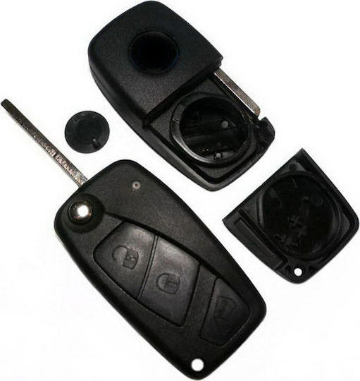 Foldable Car Key Shell with Blade with 3 Buttons for Fiat