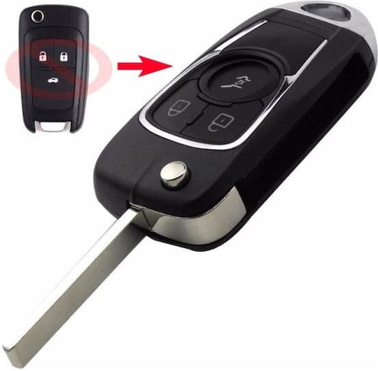 Carcasă cheie auto cu lamă Pliabil cu 3 butoane pentru Chevrolet