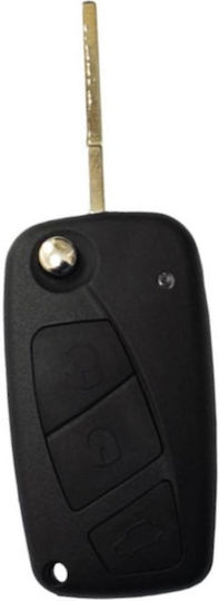 Foldable Car Key Shell with Blade with 3 Buttons for Fiat