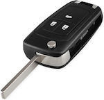 Foldable Car Key Shell with Blade with 3 Buttons for Opel