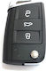 Volkswagen Foldable Car Key Shell with Blade with 3 Buttons for Seat / Skoda / VW