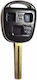 Lexus Car Key Shell with Blade with 3 Buttons for Toyota
