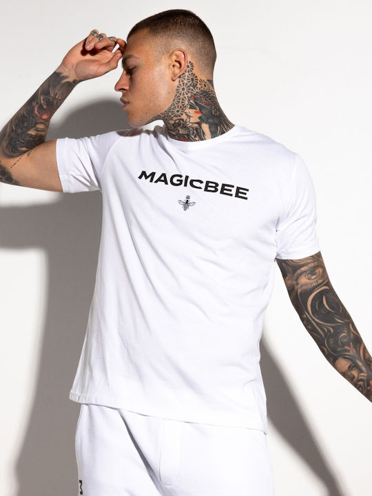 Magic Bee Ανδρικό T-shirt Κοντομάνικο Λευκό