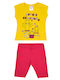 Kinder-Set mit Shorts Sommer 2Stück Gelb Lovely Cactus