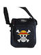 Anime One Piece Straw Hat Ανδρική Τσάντα Ώμου / Χιαστί Μαύρη