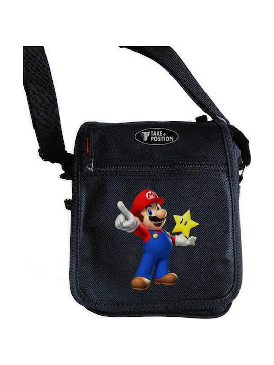 Mario Star Ανδρική Τσάντα Ώμου / Χιαστί Μαύρη