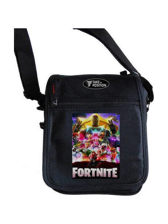 Fortnite Ανδρική Τσάντα Ώμου / Χιαστί Μαύρη