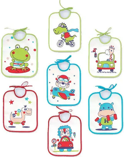 X-treme Baby Waterproof Bib Fabric with Lace Band Multicolored 7pcs