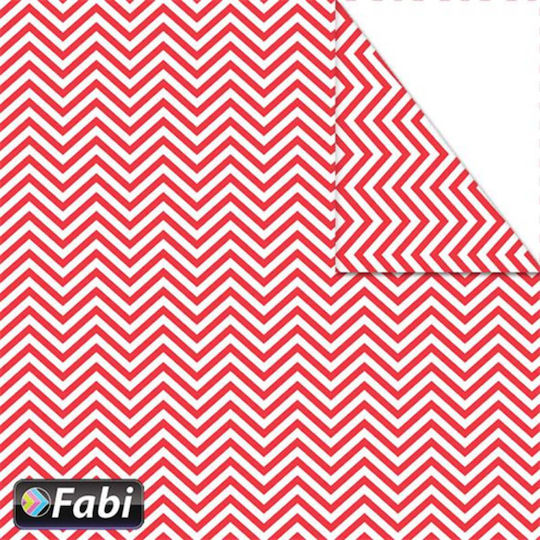 Fabi Χαρτόνι Ριγέ Διπλής Όψης Κόκκινο 50x70εκ.