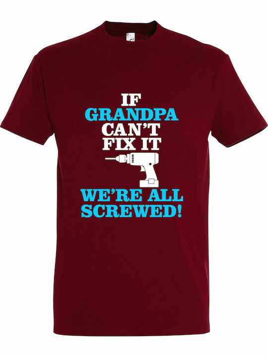 Grandpa T-shirt Red Cotton