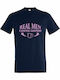 Men T-shirt Blau Baumwolle