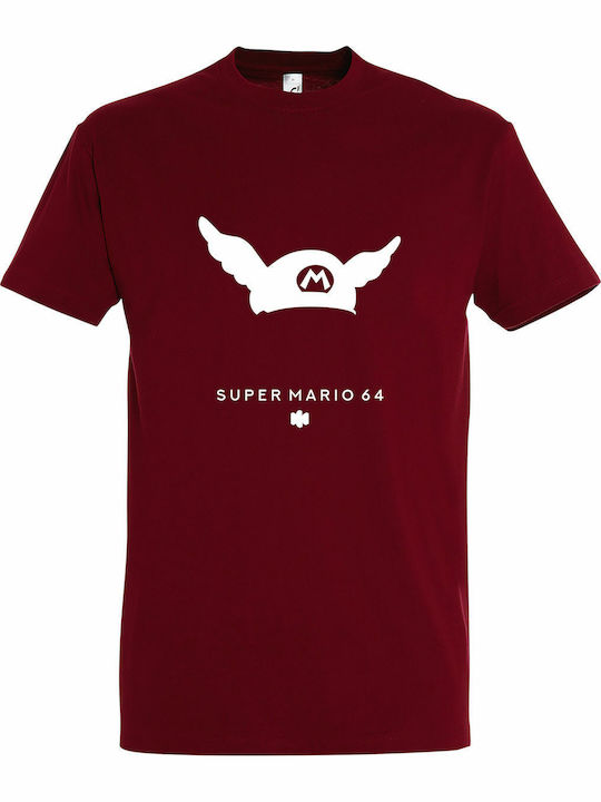 T-shirt Super Mario Burgundy Cotton