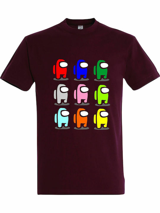 "Among Us Multicolor" Tricou Among Us Burgundy ...