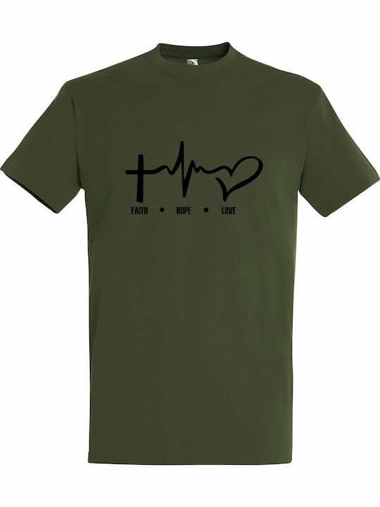 T-shirt Faith σε Χακί χρώμα