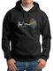 GPclothes Φούτερ με Κουκούλα Pink Floyd Μαύρο