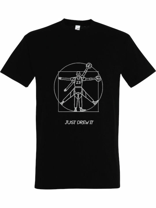 Just Drew it, Jordan T-shirt Μαύρο Βαμβακερό