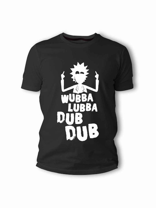 Frisky T-shirt Rick And Morty Wubba Lubba Dub σε Μαύρο χρώμα