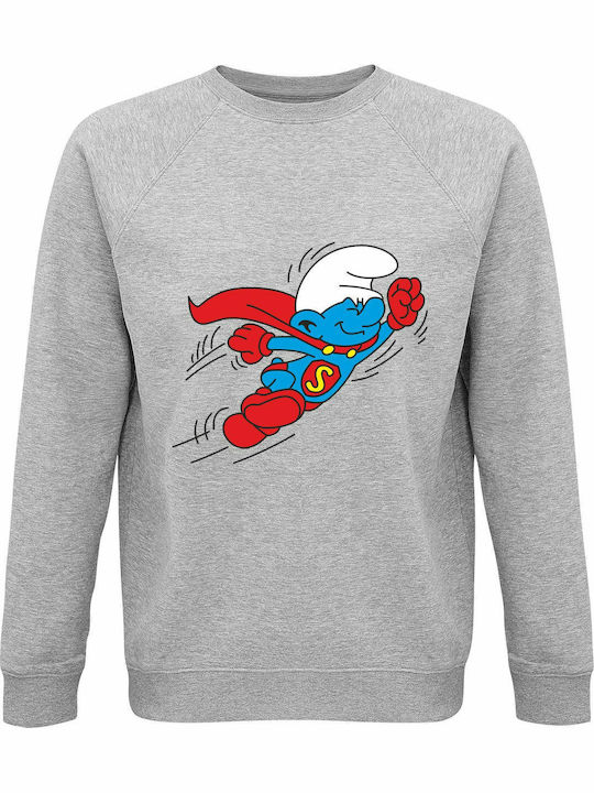 Papa Smurf Superman Sweatshirt Superman Gray