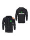 Rock Deal Kawasaki Hooded Jacket Black Cotton Printed Blouse