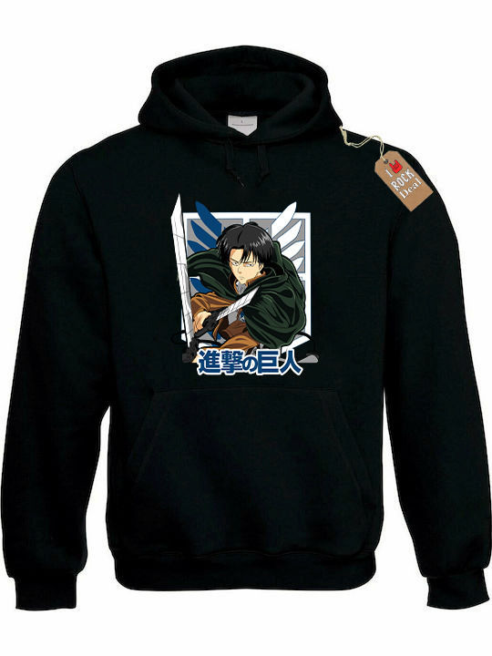 Hoodie Attack on Titan Black Cotton