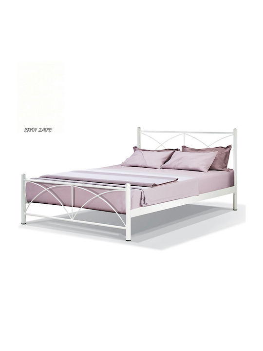 Paolo Double Metal Bed in Ecru for Mattress 150x190cm