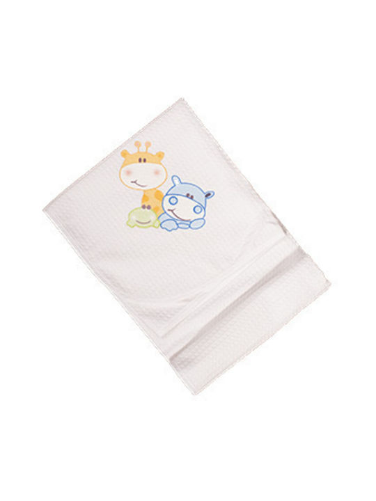 Mother Baby Blanket Cot Waffle White 80x130cm