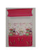 Manterol Casa Sheet Single Cotton Red 90x190cm