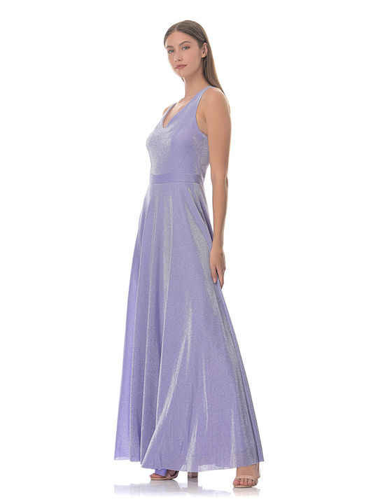 Farmaki Sommer Maxi Abendkleid Lila