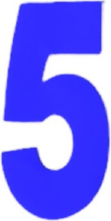 Табела с Число 5 в Син Цвят 3см