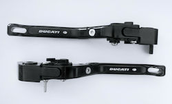Set of Motorcycle Brake/Clutch Levers Flexible Adjustable for Ducati Monster for Triumph Scrambler Black DUCAT53