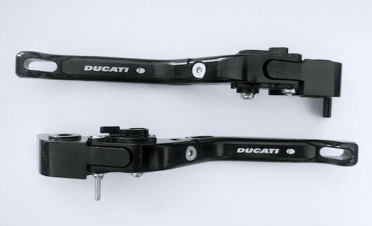 Set Brems-/Kupplungshebel für Motorräder Flexibel Einstellbar für Ducati 1299 Panigale Schwarz DT34