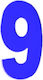 Sign with Number in Blue Color 7cm 6308010000089