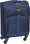 Keskor Cabin Travel Suitcase Fabric Blue with 4 Wheels