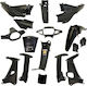 Roc Set de Piese din Plastic pentru Motocicletă Negru 16buc