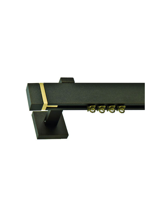 Einweg Vorhangschiene in Schwarz Farbe 350εκ. P90-009-350