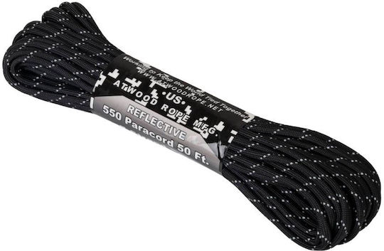 Paracord 550 Seil Durchmesser 4mm mit Länge 15m Schwarzes